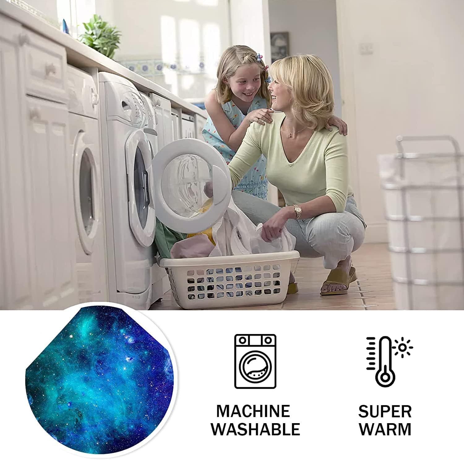 Space Galaxy Blanket, Soft Warm Fuzzy Fleece Plush Blanket 60''x50'', Smooth Cozy Flannel Throw Blanket for Bed/Couch/Office/Camping - Image 6