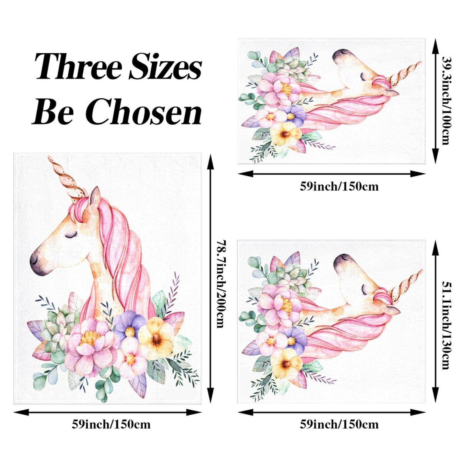 Einhorn & Blumen Überwurfdecke – 150x200 Cm, Super Weich, Für Alle Jahreszeiten