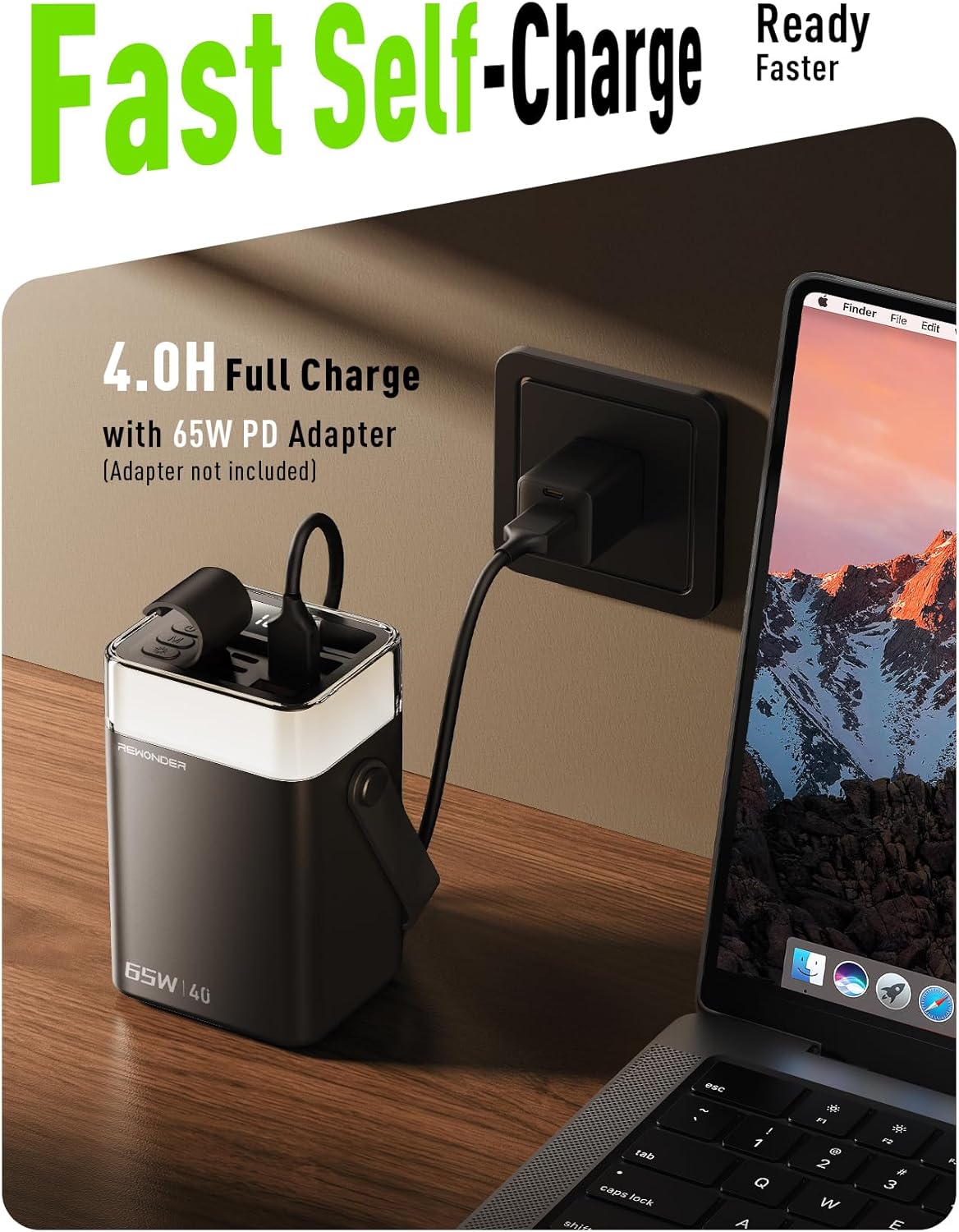 65W Power Bank 40000mAh, Laptop Portable Charger Fast Charging with LED Light, High Capacity External Battery for Camping & Travel, Compatible with MacBook, iPhone, Steam Deck - Image 9