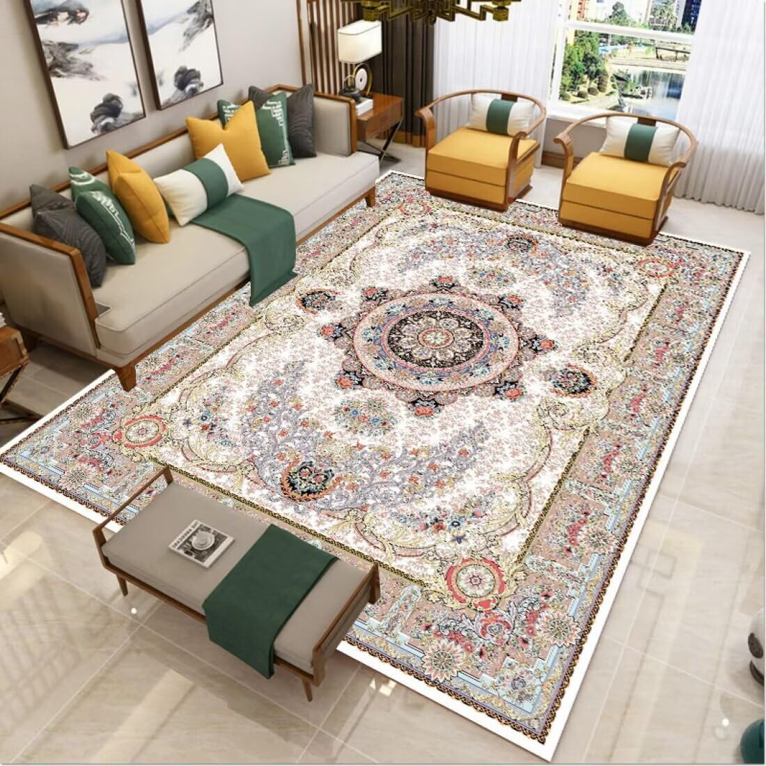 Tapis de chambre résistant à l'usure pour éviter les glissades au pied du lit ou du canapé