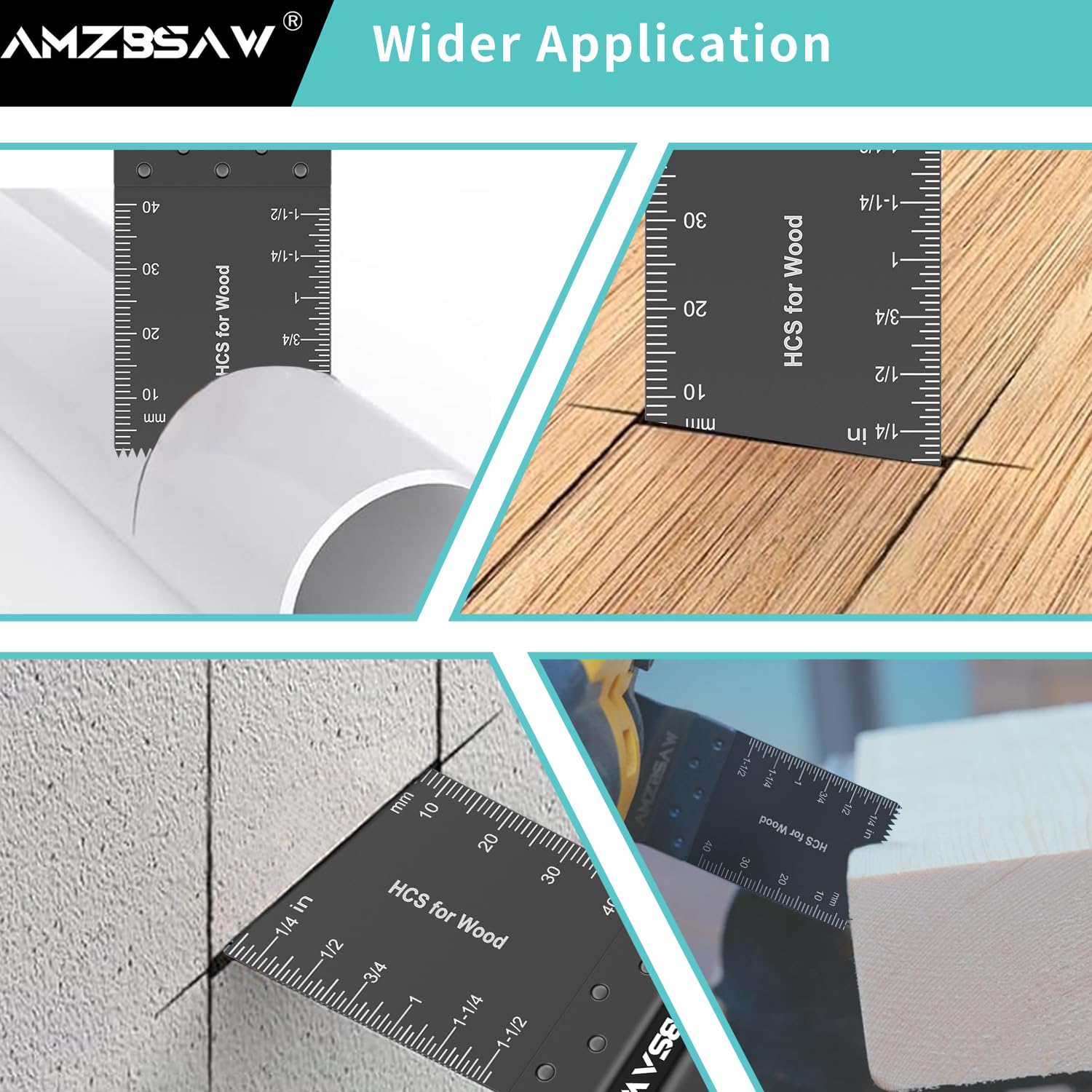 AMZBSAW 100 hojas de sierra oscilantes, titanio y acero de alto carbono para madera, metal y plástico, kits de cuchillas multiherramienta de liberación rápida, kit de accesorios de herramientas