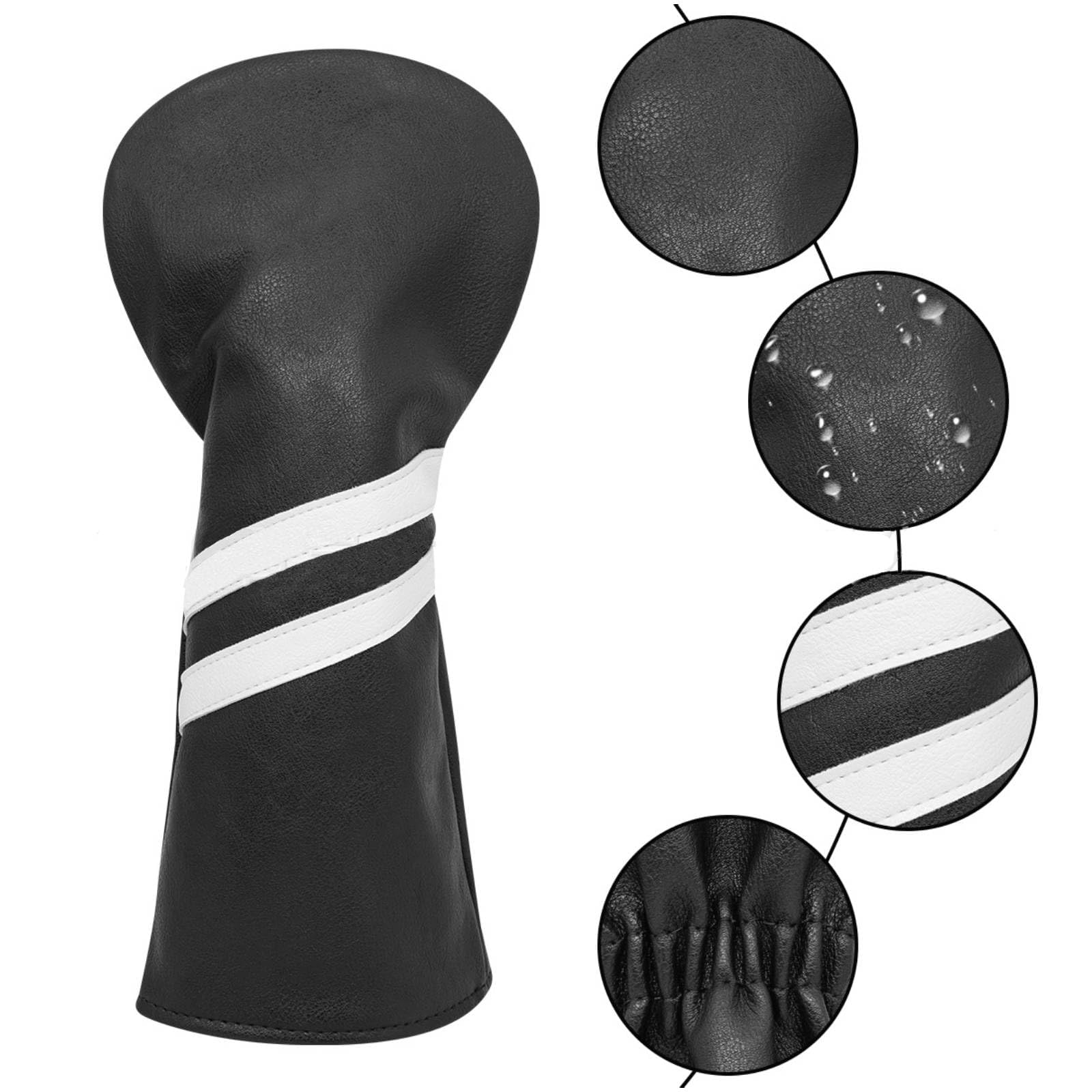 VGEBY 3 unids/Set Juego de Fundas para la Cabeza de Madera de Golf, Fundas para la Cabeza de Rayas, Fundas para la Cabeza del Palo de Golf para el Conductor