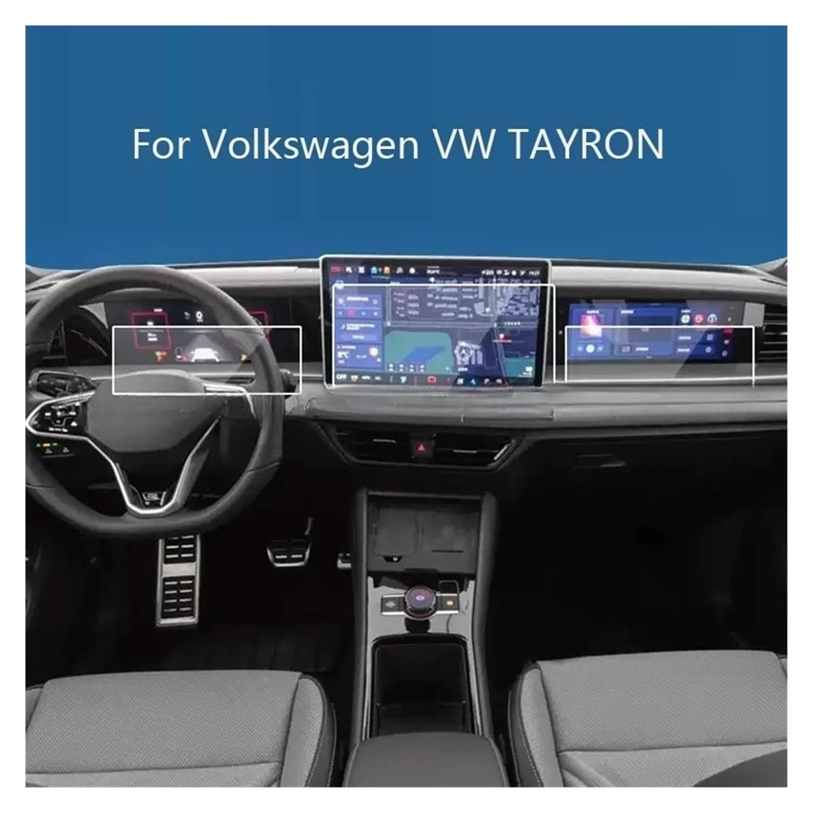 Displayschutzfolie Aus Glas Für Vo&lkswagen Für TAYRON 2025 15 Zoll Mit GPS-Navigationssystem Und Armaturenbrett – Kratzfest Displayfolie