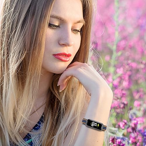 Miniatura 4 de Nigaee Correas de cuero genuino y bandas elásticas de nailon compatibles con Samsung Galaxy Fit2, correas deportivas suaves y transpirables para