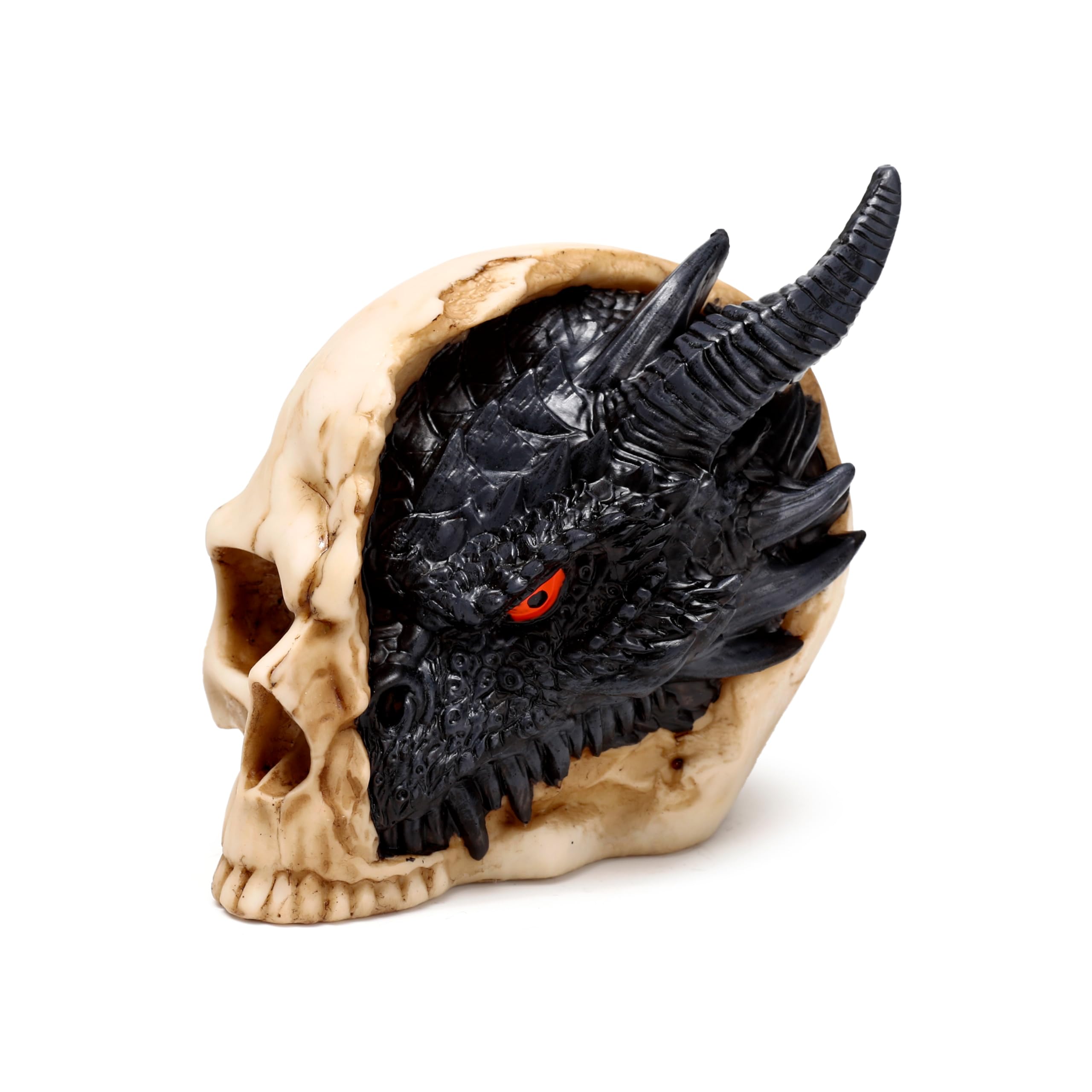 Puckator Black Shadows Of Darkness Dragon In Skull Small - Cute Room Decor - Aesthetic Feng Shui Meditation Accessories - Garden Ornaments - Shelf Desk Decorations - Mindfulness Home Gifts - Statues
