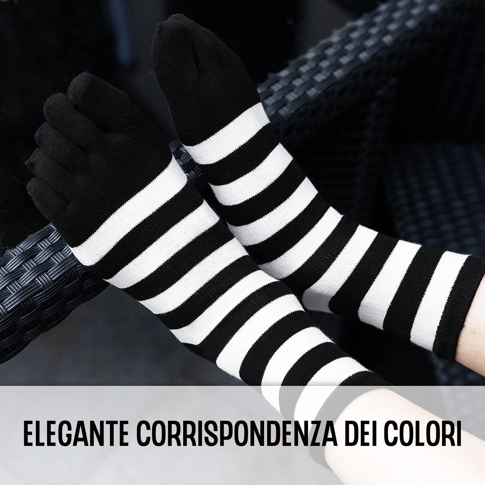 PUTUO Calze con Dita Uomo Calzini con 5 Dita Separate in Cotone, Calze 5 Dita Uomo Calzini Sportivi, Uomo Calzino infradito a 5 dita, 39-47, 5 paia