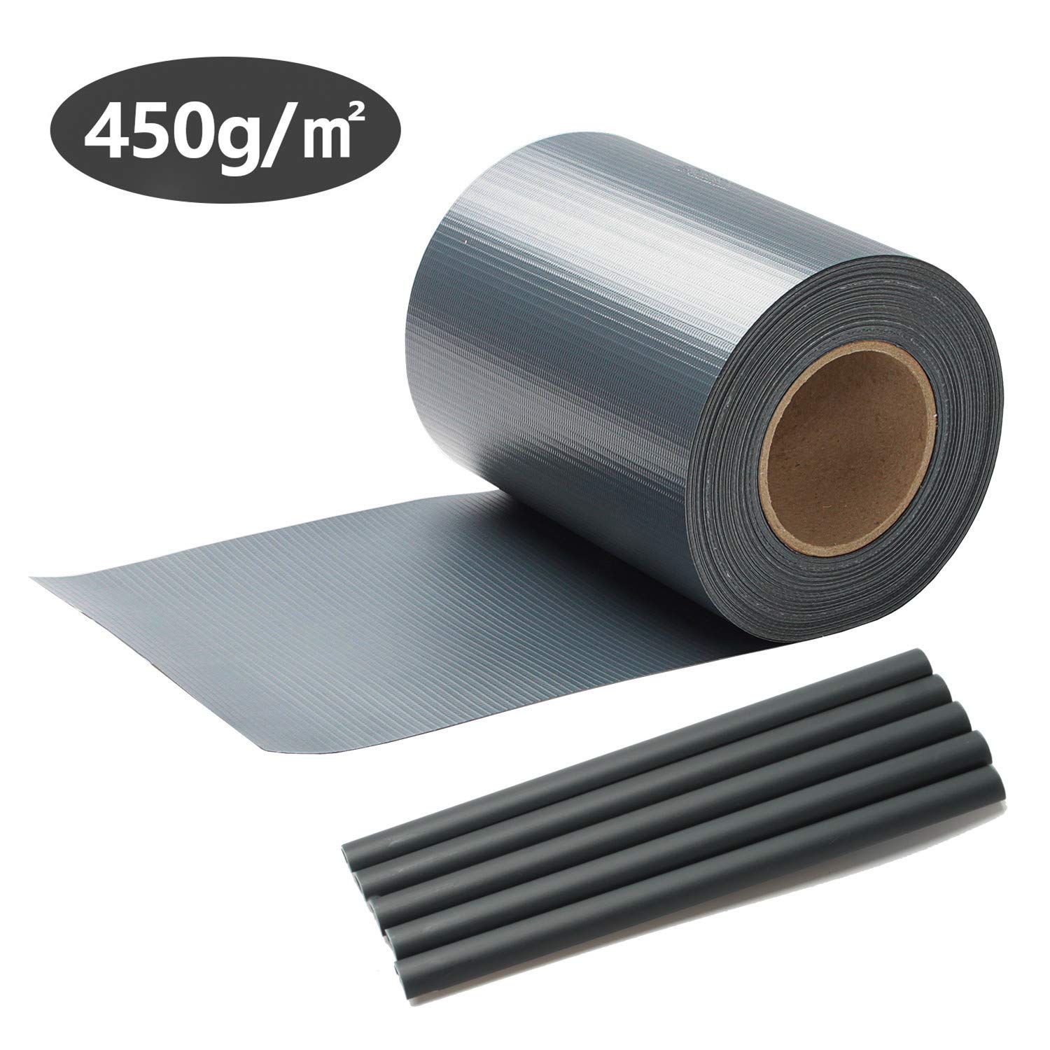 PVC Sichtschutzstreifen Doppelstabmatten Zaun Gartenzaun Sichtschutz, 70 m x 19 cm inkl.60 Befestigungsclips, Anthrazit PVC Sichtschutzfolie für Doppelstabmattenzaun