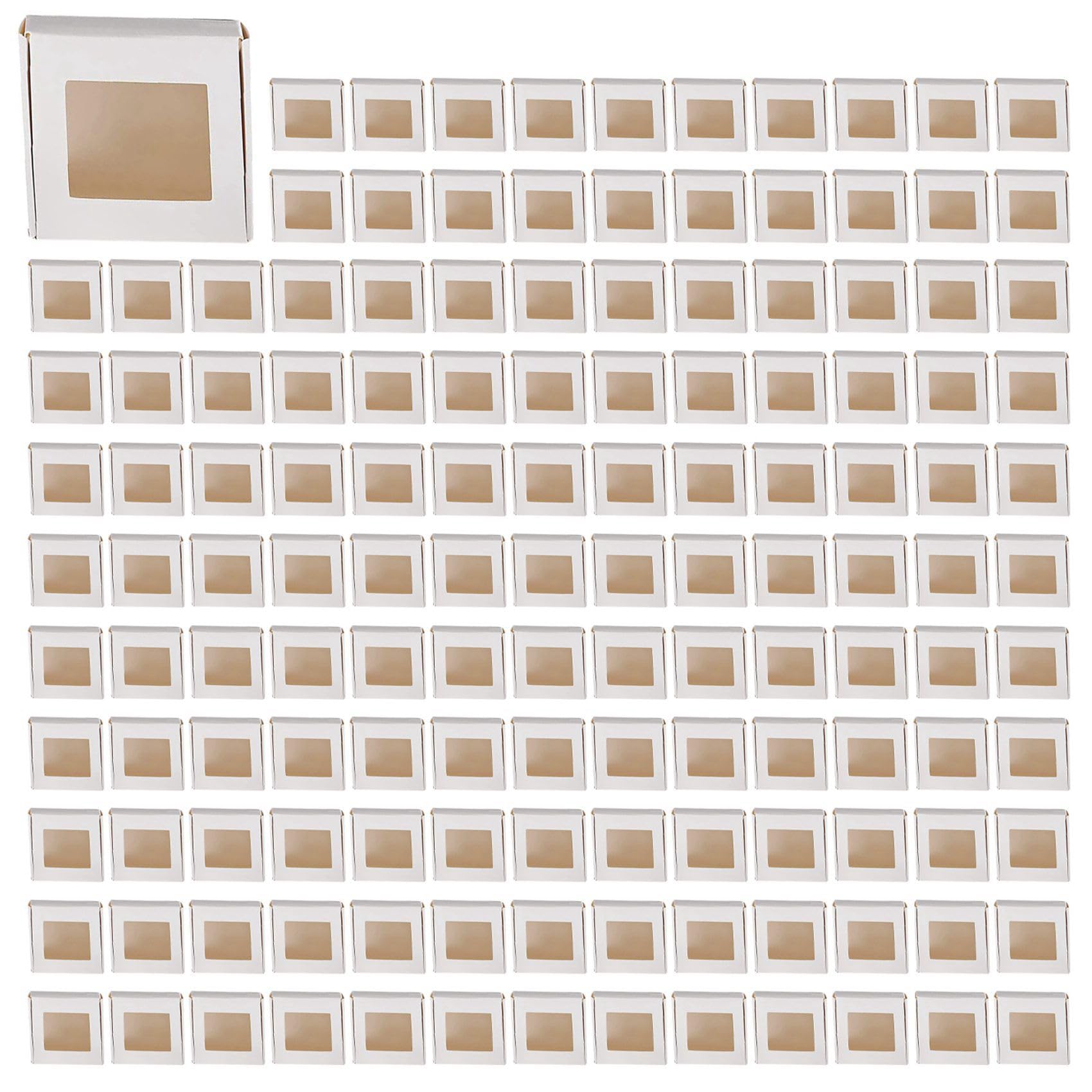 200 StüCk Kraftpapier Box Verpackung mit, Geschenk Verpackung, Leckerli Box für Hausgemachte Seife, Leckereien, Backwaren, SüßIgkeiten ()