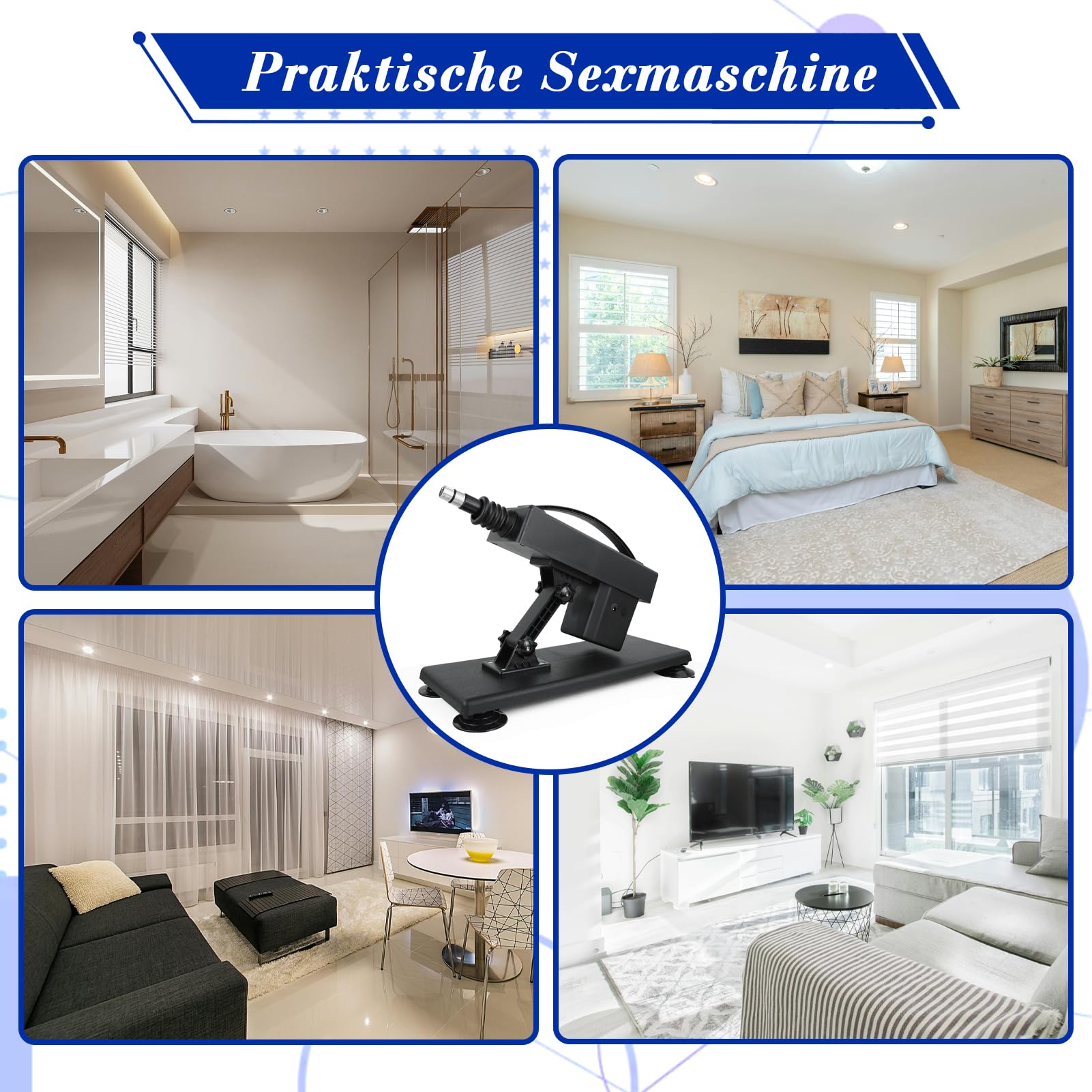 Sexmaschine mit 6 Sexspielzeug Dildo Zubehör und 10cm Saugnapf Adapter
