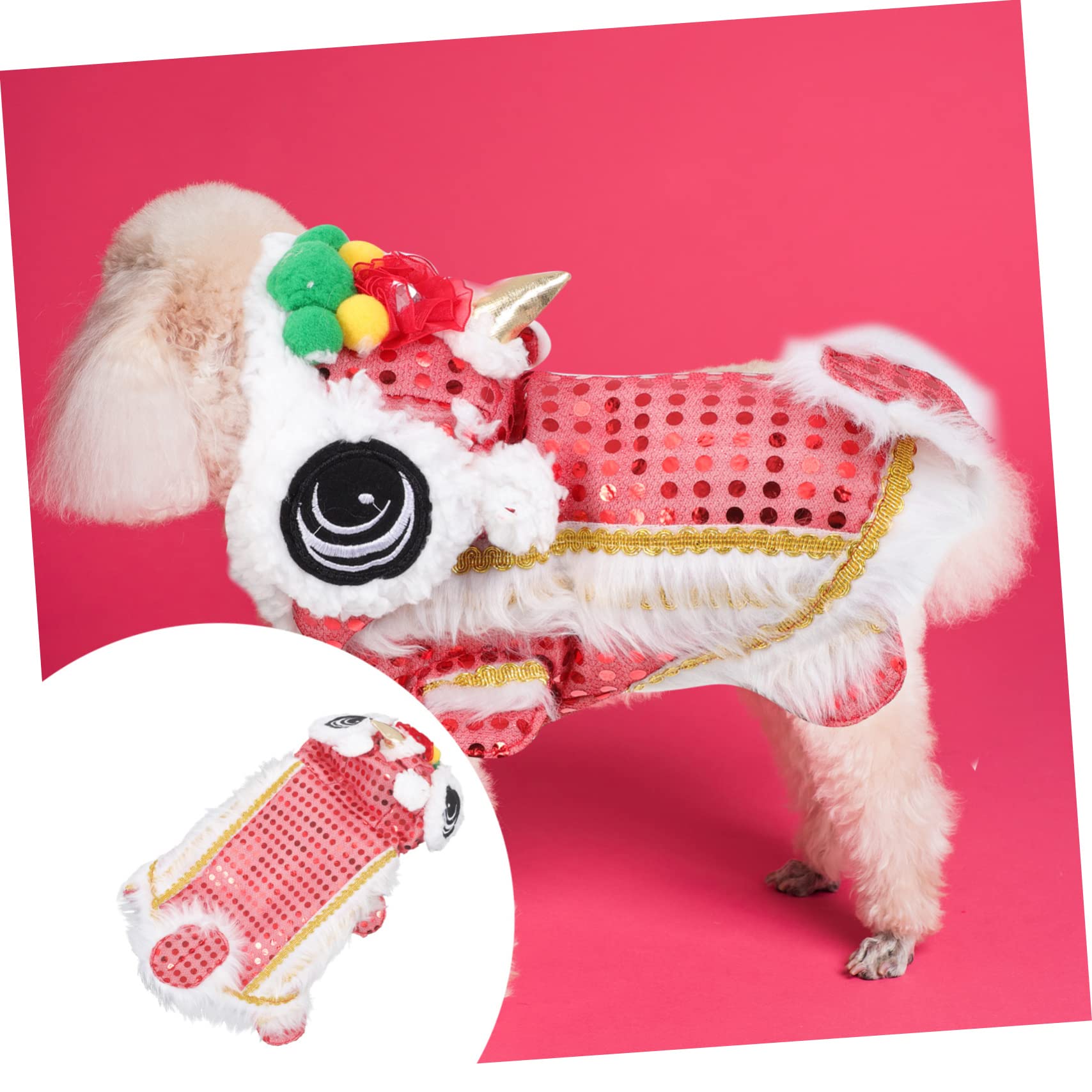 BESPORTBLE 3pezzi Costume Per Cani Per Anno Cinese Abbigliamento Per Animali Domestici Outfit Festivo Con Design Doppia Faccia Adatto Cuccioli Di Piccole Facile Da Indossare e Comodo