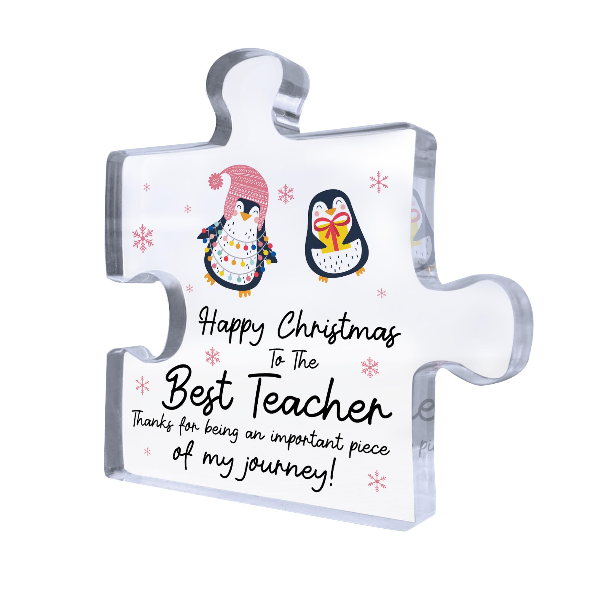 Red Ocean Best Teacher For Christmas Thank You For Teacher Nursery Acrylic Puzzle Piece Leaving School Nursery Keepsake