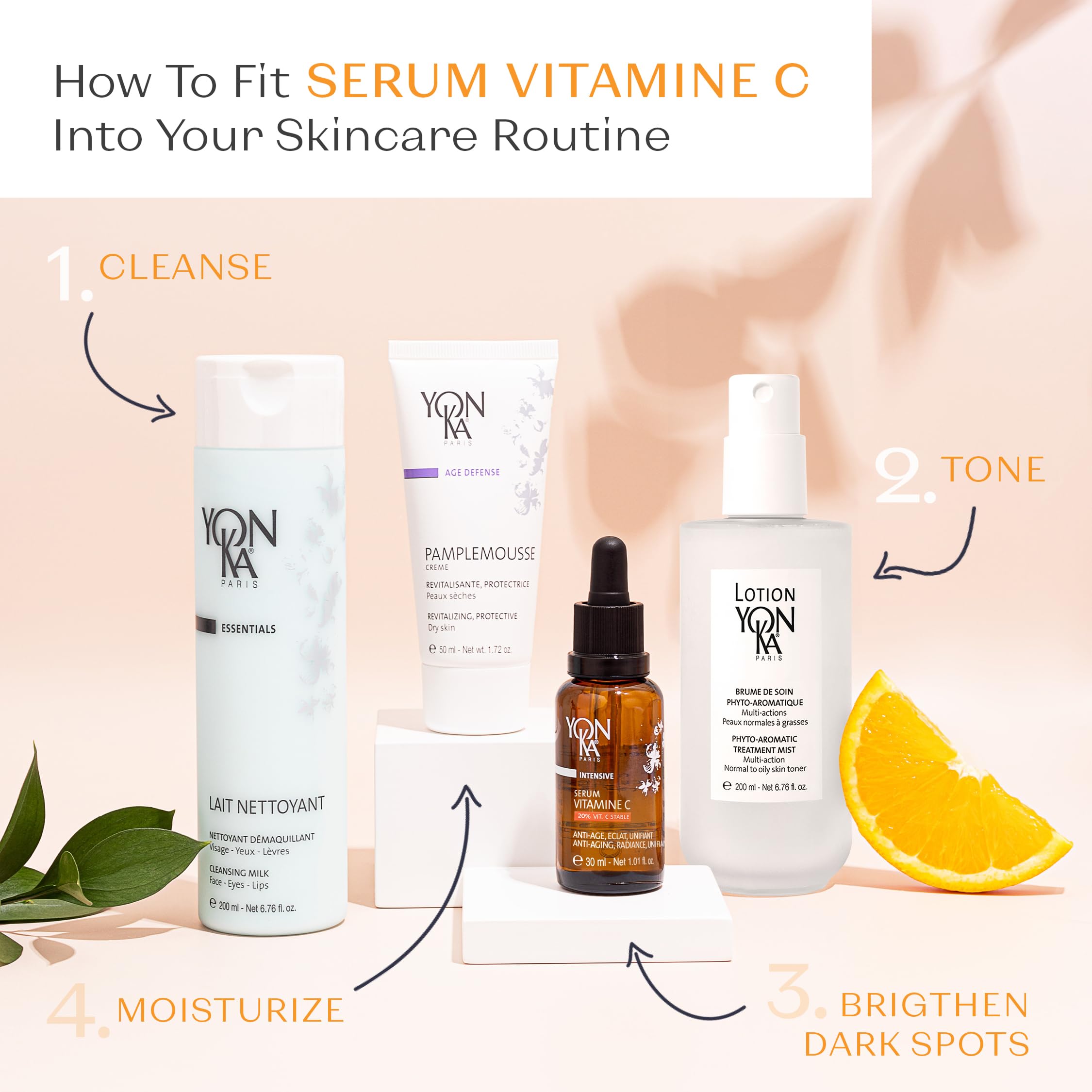 Yon-Ka 20% Vitamin C Serum | Highly Concentrated Anti-Aging Face Treatment to Even Tone, Firm Skin Texture and Boost Collagen | Made with 99% Narural Ingredients