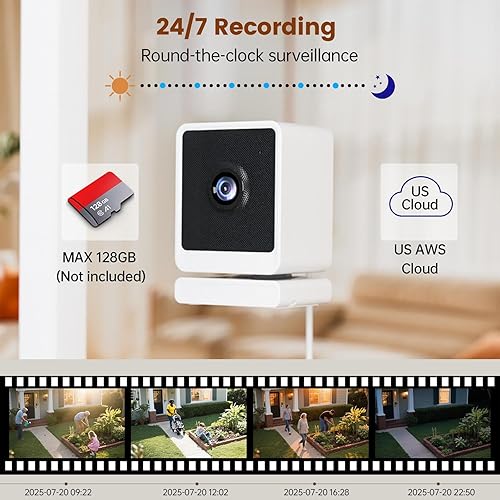 Miniatura 5 de Cámara de ventana, cámaras interiores de 3MP 2K para seguridad del hogar con adhesivo de montaje, visión nocturna a color AI, detección de personas