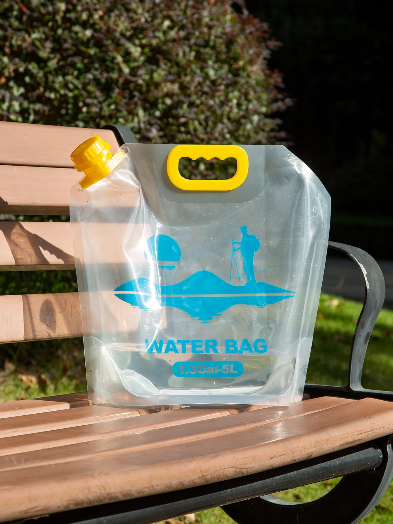 Bolsa plegable de agua de emergencia, cubo de almacenamiento de agua, plegable plano, sin BPA, de grado alimenticio, jarra de almacenamiento de plástico transparente para camping, senderismo,