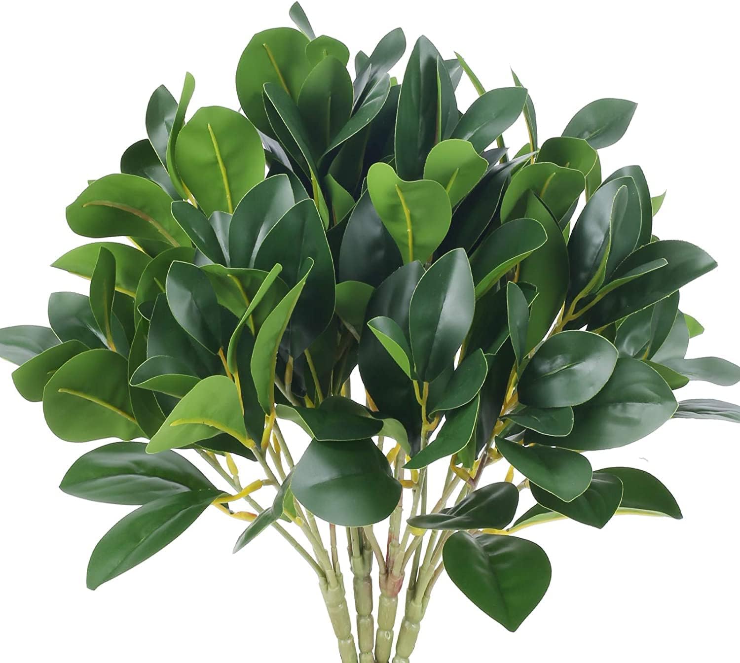 8Pcs Artificial Silk Greenery Fake Eucalyptus Leaves Stems Faux Shrubs Plants Stems Real Touch Floral Greenery for Vase Home Indoor Garden Window Box Wedding Courtyard Outdoor Decor