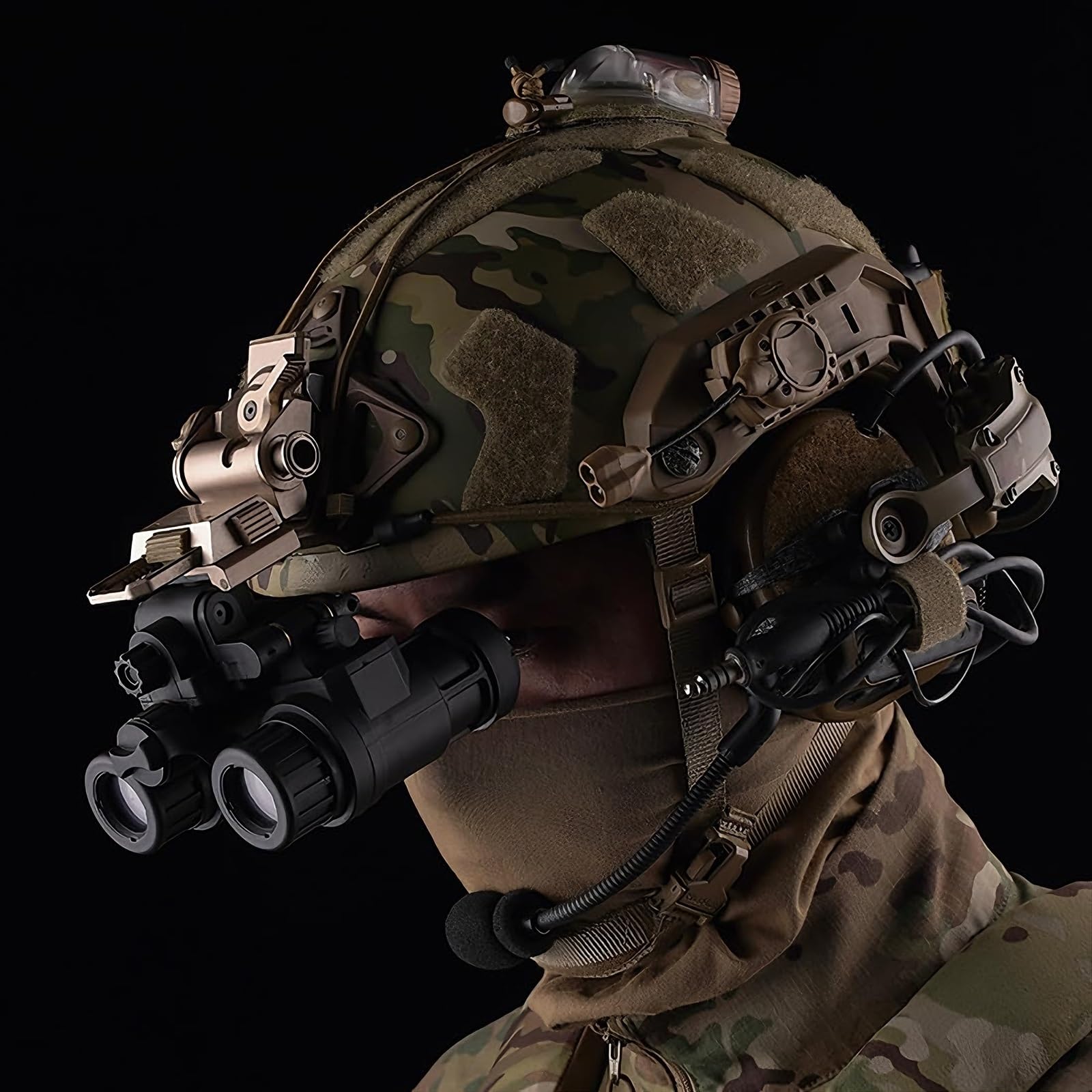 Taktisches AN/PVS31 Nachtversion-Dummy-Brillenmodell Mit NVG-Lanyard, Fernglas Ohne Funktion for Cosplay-Display, Airsoft-Helmzubehör