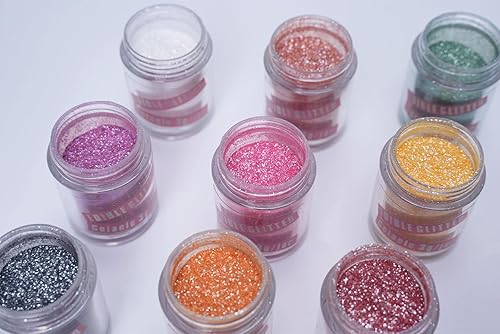 Miniatura 7 de Colaele Juego de bebidas comestibles con purpurina  Polvo metálico vegano metálico para tartas de disco brillante de grado alimenticio para fresas,