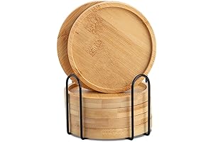Bamboo Coaster Set of 6 with Lid Holder - The Epitome of...