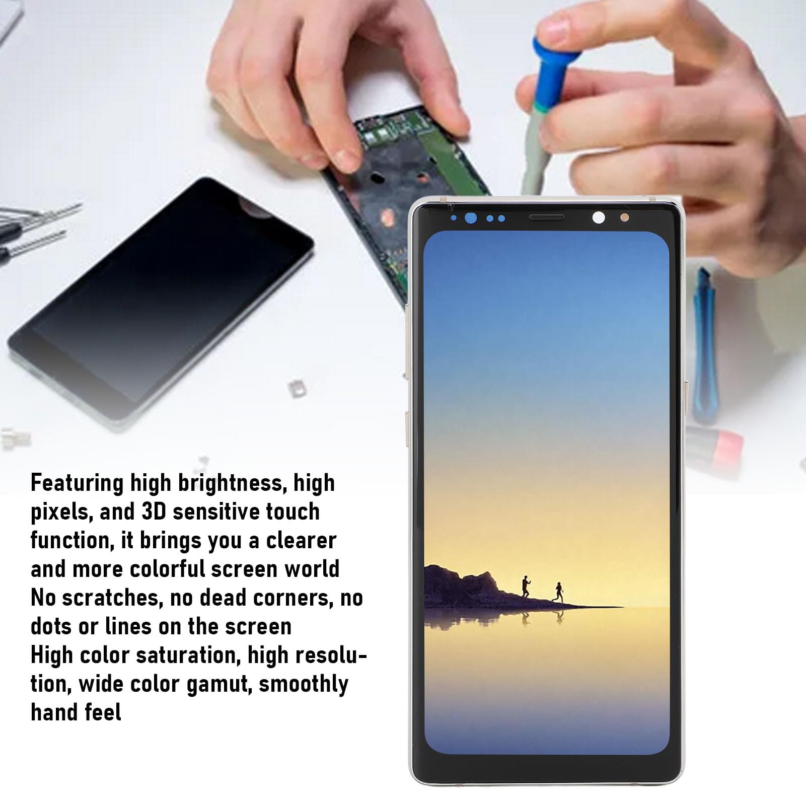SIXRUN Wymiana Ekranu do Note 8, 1440x2960 TFT LCD (BLACK)