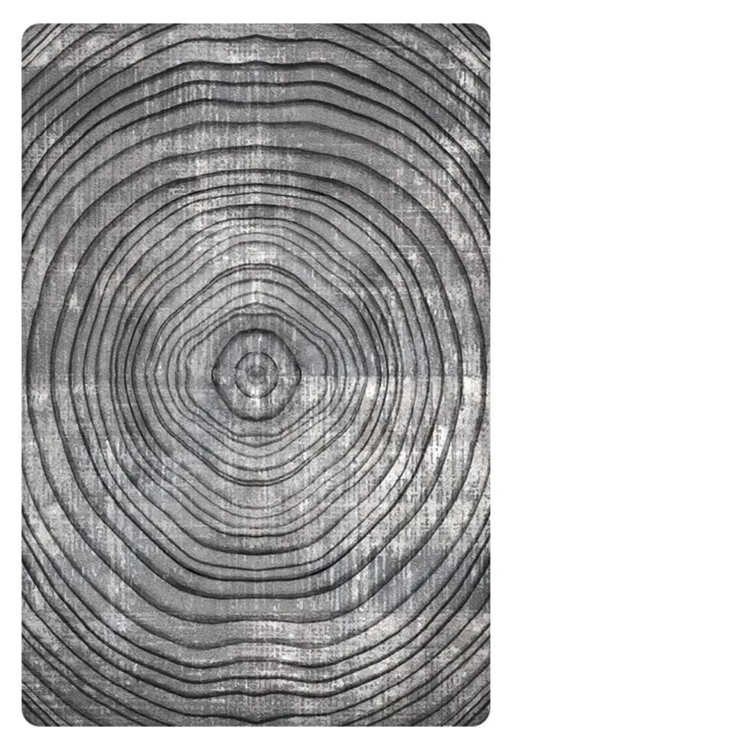 Tapis surdimensionné à rayures créé pour réchauffer le salon familial