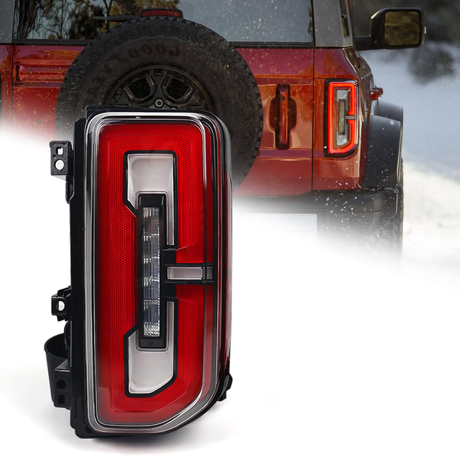 Right Tail Light Assembly Fit for Ford Bronco 2021 2022 2023, Taillight for Ford Bronco Accessories, OE Factory Style Tail Lamps Replacement Part (Passenger Side)