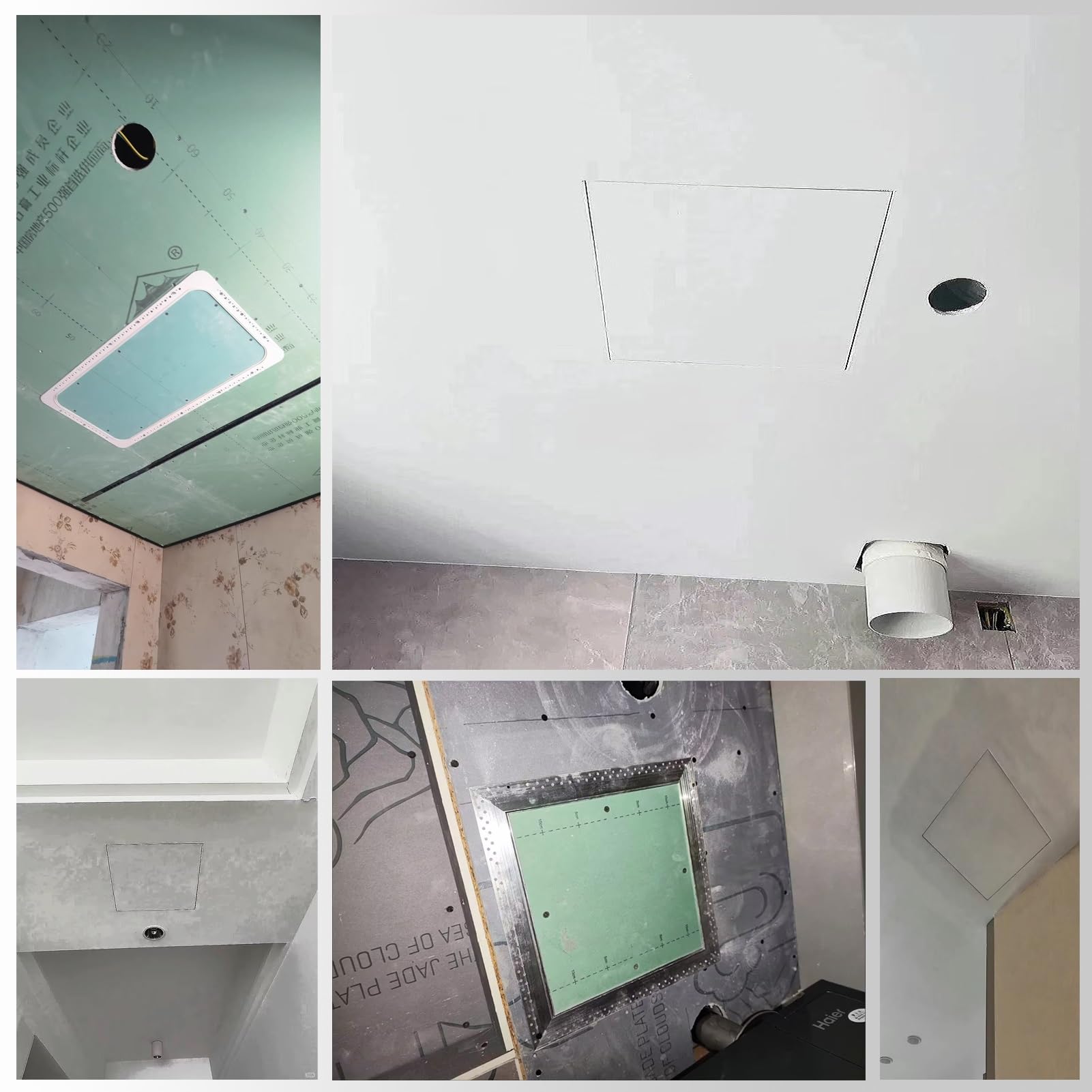 Trampilla Pladur Panel de Acceso para Falso Techo de 30x30 25x25 35x35 40x40 20x20 15x15 50x50 60x60 cm, Puerta de Acceso al Techo Empotrada de Cartón Yeso, Puerta de Inspección(300x250mm/12x10in)