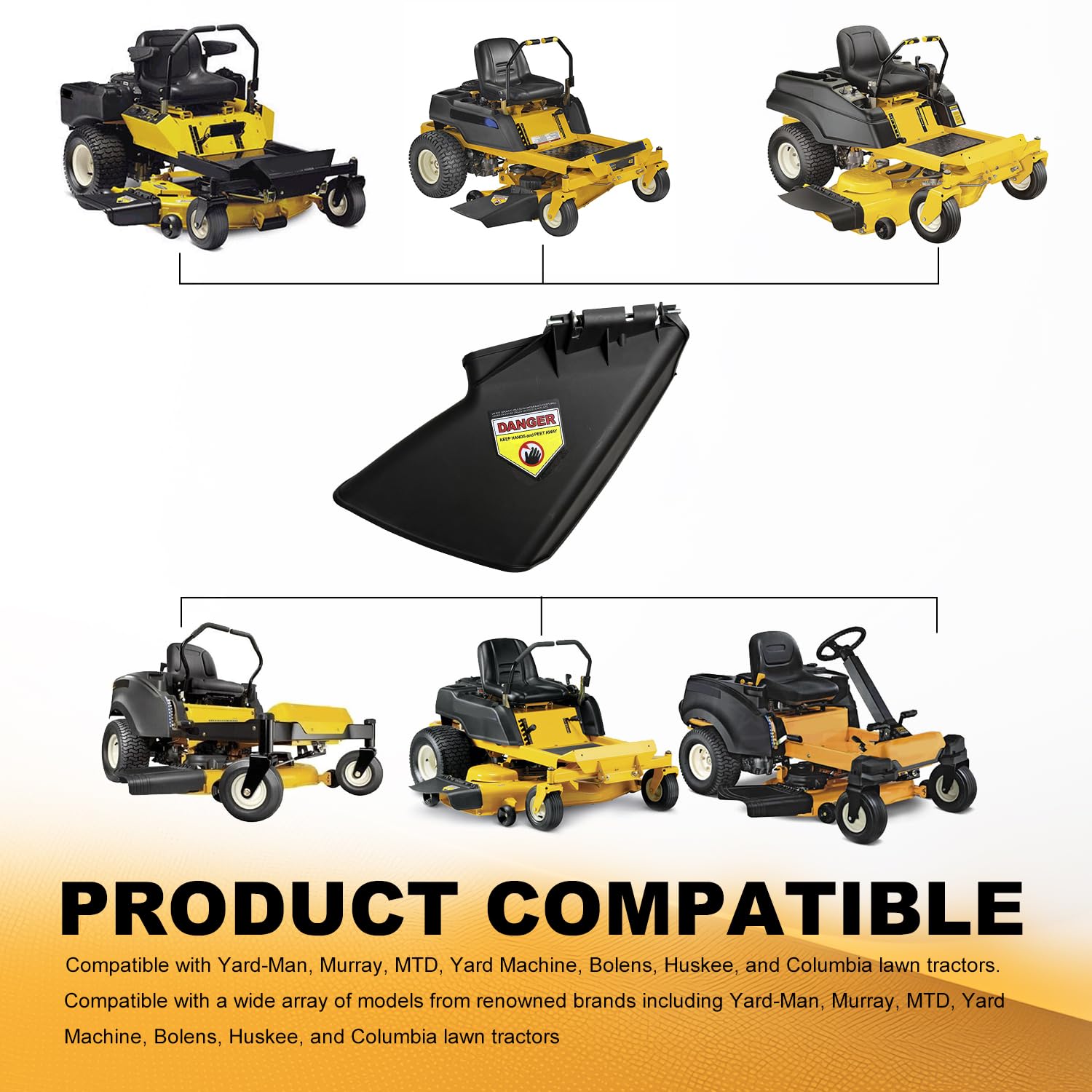deawater 631-05229 - Conjunto deflector de canal de descarga de cubierta para MTD Craftsman Troy-Bilt Cub-Cadet Murray Yard-Machine Yardman LT1040 LT1045 LT2042 descarga lateral, 631-0216 631-05193