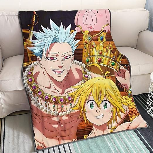 Amazon Com Kaiwenli The Seven Deadly Sins Meliodas And Ban Anime Cartoon Blanket 3d Digital Printing Single Sided Pattern Soft Comfort Best Bedding Easy Cleaning Heating Home Kitchen Y voy a incluir a elizabet jok y la mamá de jok. single sided pattern soft comfort