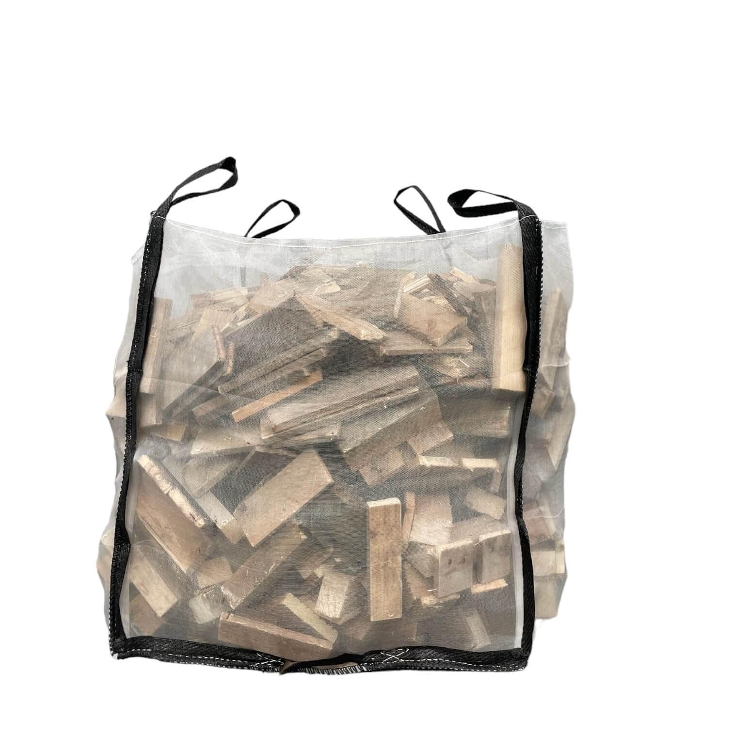 10x Ventilated Firewood Bag | 100x100x100cm | Mosquito Net Bulk bag Firewood for max one tonne | Wood not included | Strong and Resistant Vented Log Bags for Wood