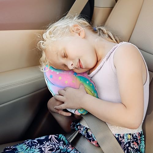 Miniatura 8 de FIODAY Cojín de cinturón de seguridad para niños, almohada de cinturón de seguridad de unicornio, funda suave para cinturón de seguridad de