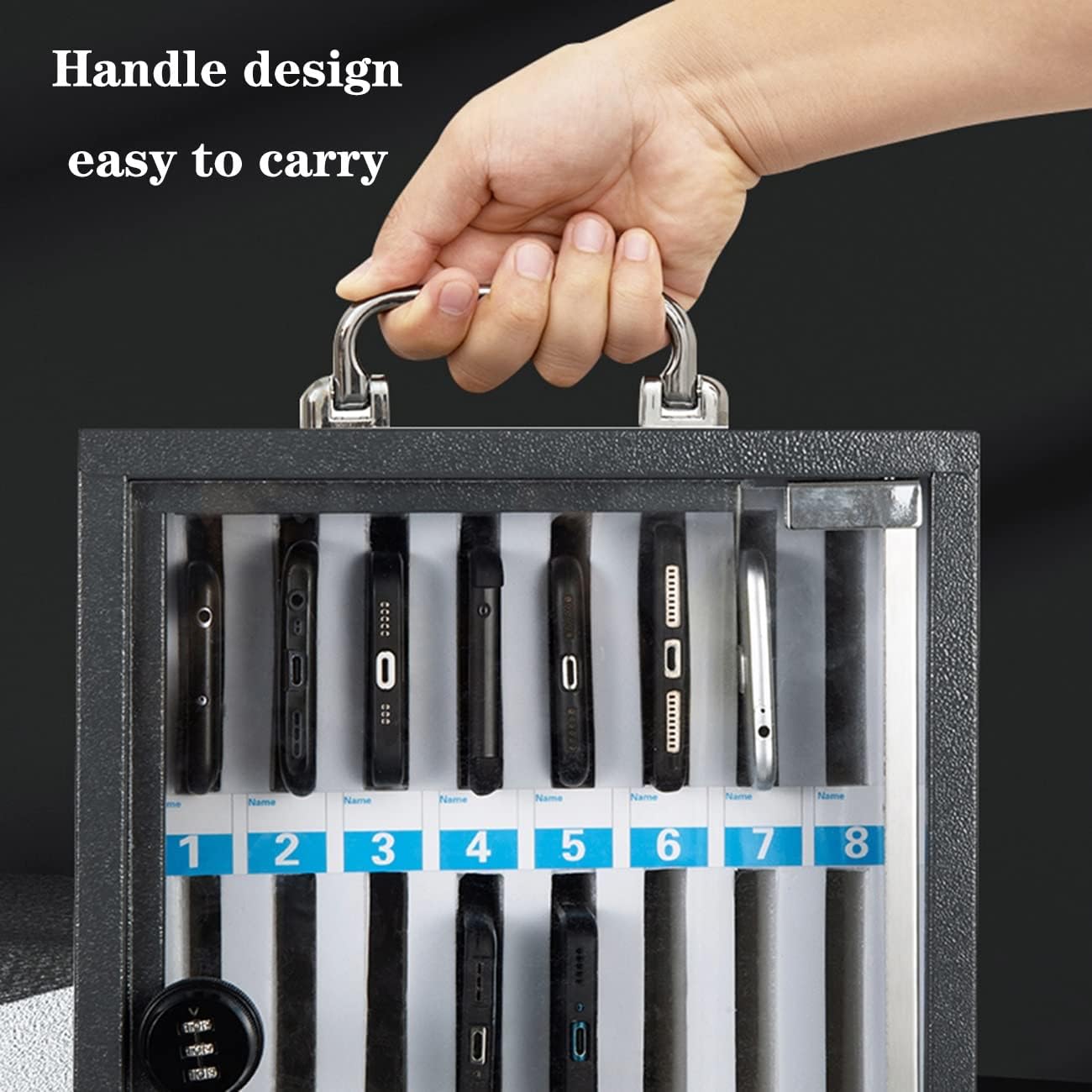 Phone Storage Cabinet Mobile Phone Safe Box with Password Lock Staff Cell Phone Storage Cabinet Workshop Mobile Phone Management Box Portable Mobile Phone Safe Deposit Box