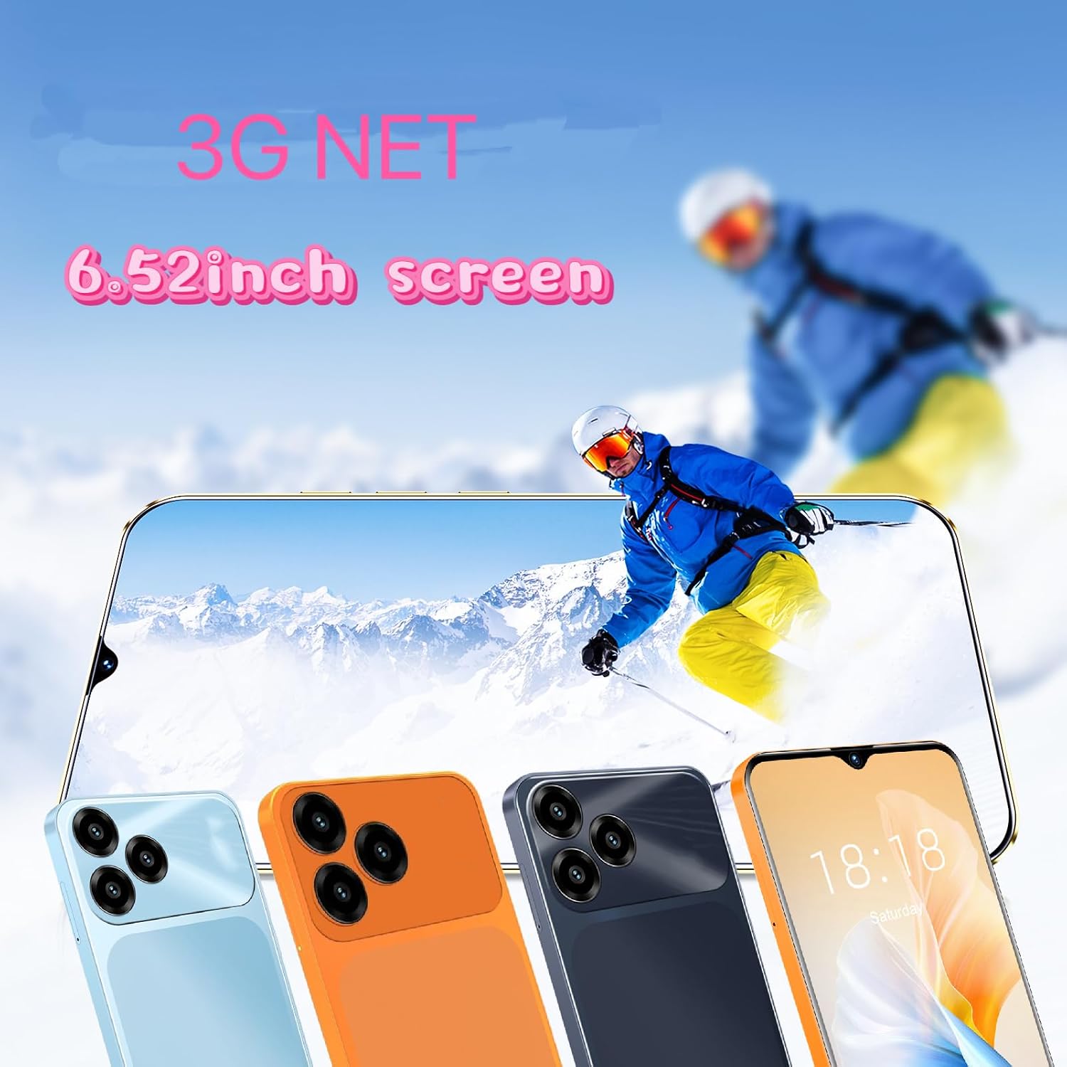 Phone displaying camera interface with front and rear cameras