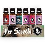 Eternal Essence Oils Her Secrets Set of 6 Premium Fragrance Oils - Includes Pretty, Dark Embrace, Forever Yours, Secret Crush, Pink Splash, and Sugar Kiss Scents Scented Oils - 10ML