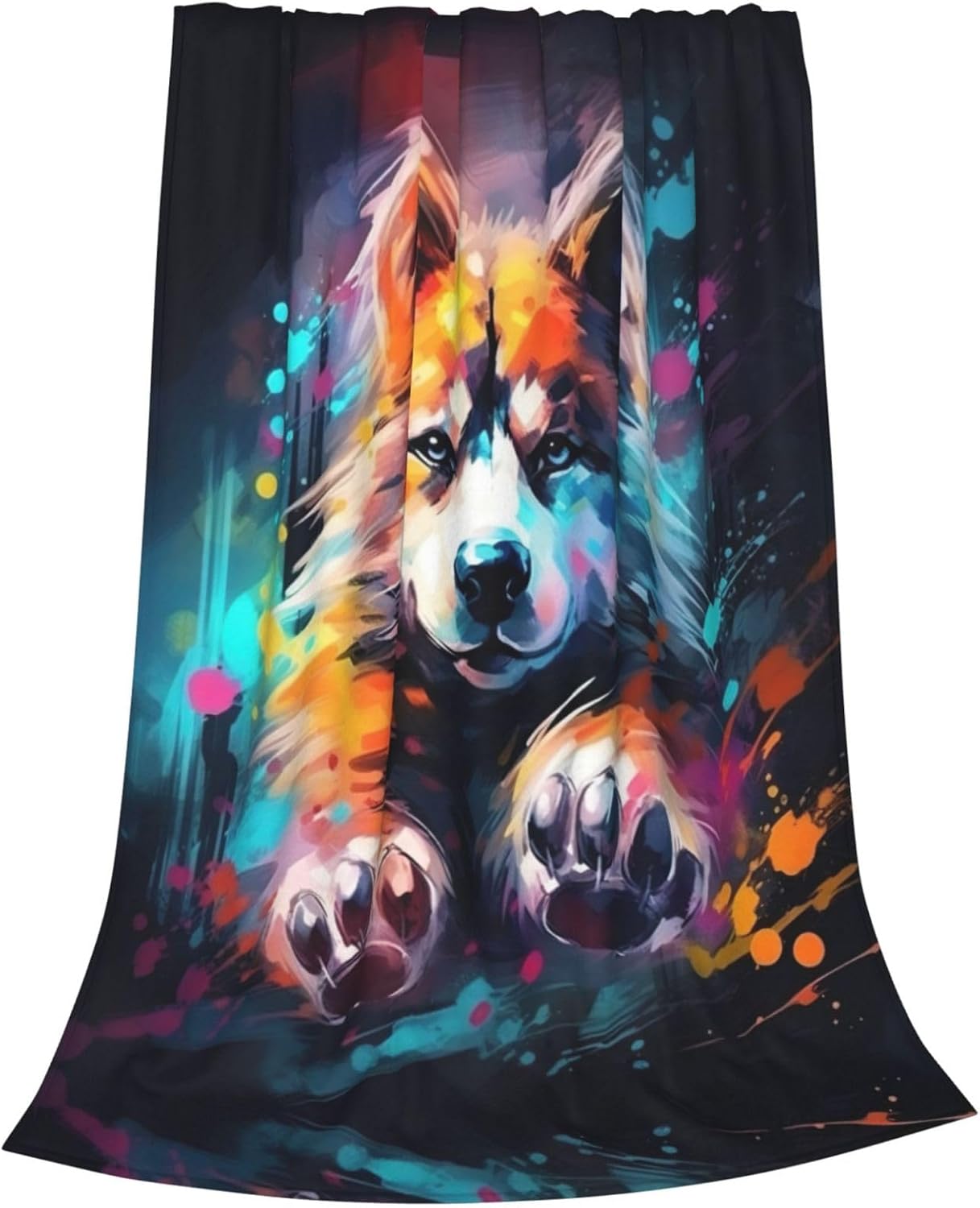 Dog Animal Pet Paw Print Ultra-Soft Micro Flannel Throw Blanket,Cozy Flannel,Soft Warm, Fluffy Fuzzy,Gifts