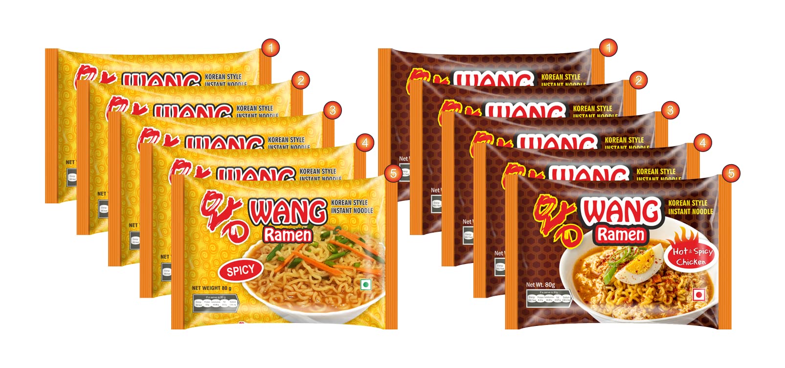 WANG RAMEN, SPICY VEG and HOT & SPICY CHICKEN INSTANT NOODLE, 80 GM (PACK OF 10) (B09ZRFRMQ7) Amazon Price History, Amazon Price Tracker