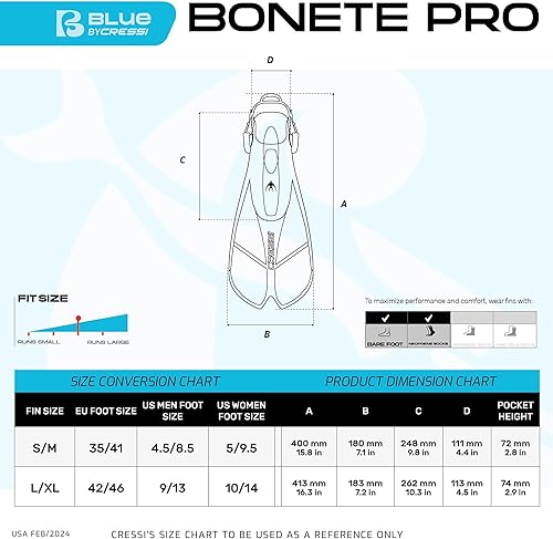 Miniatura 5 de Cressi Aletas de natación ajustables cortas para adultos con hebillas ultrarresistentes, muy ligeras - Ideal para viajar  Bonete Diseñado en Italia