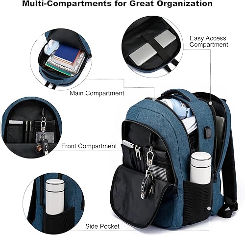 Miniatura 2 de BIKROD Mochila, mochilas escolares para adolescentes, niños y niñas, mochila para estudiantes se adapta a portátiles de 15.6 pulgadas con puerto de