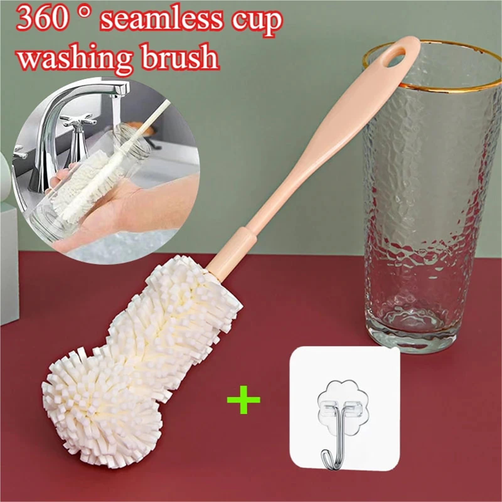 Set di spazzole per biberon, Spugna PP EVA pulita. Spazzola for tazze con manico lungo for bottiglie di vetro da tè(4pcs)