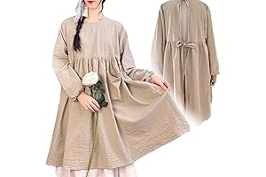 Cotton Linen Long Sleeve Apron