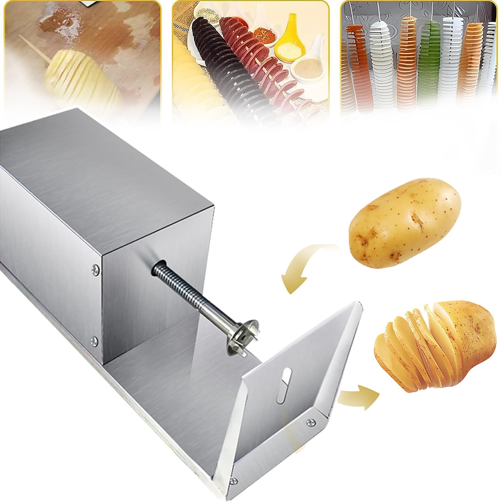 Cortador automático en espiral para preparar patatas fritas caseras y crujientes