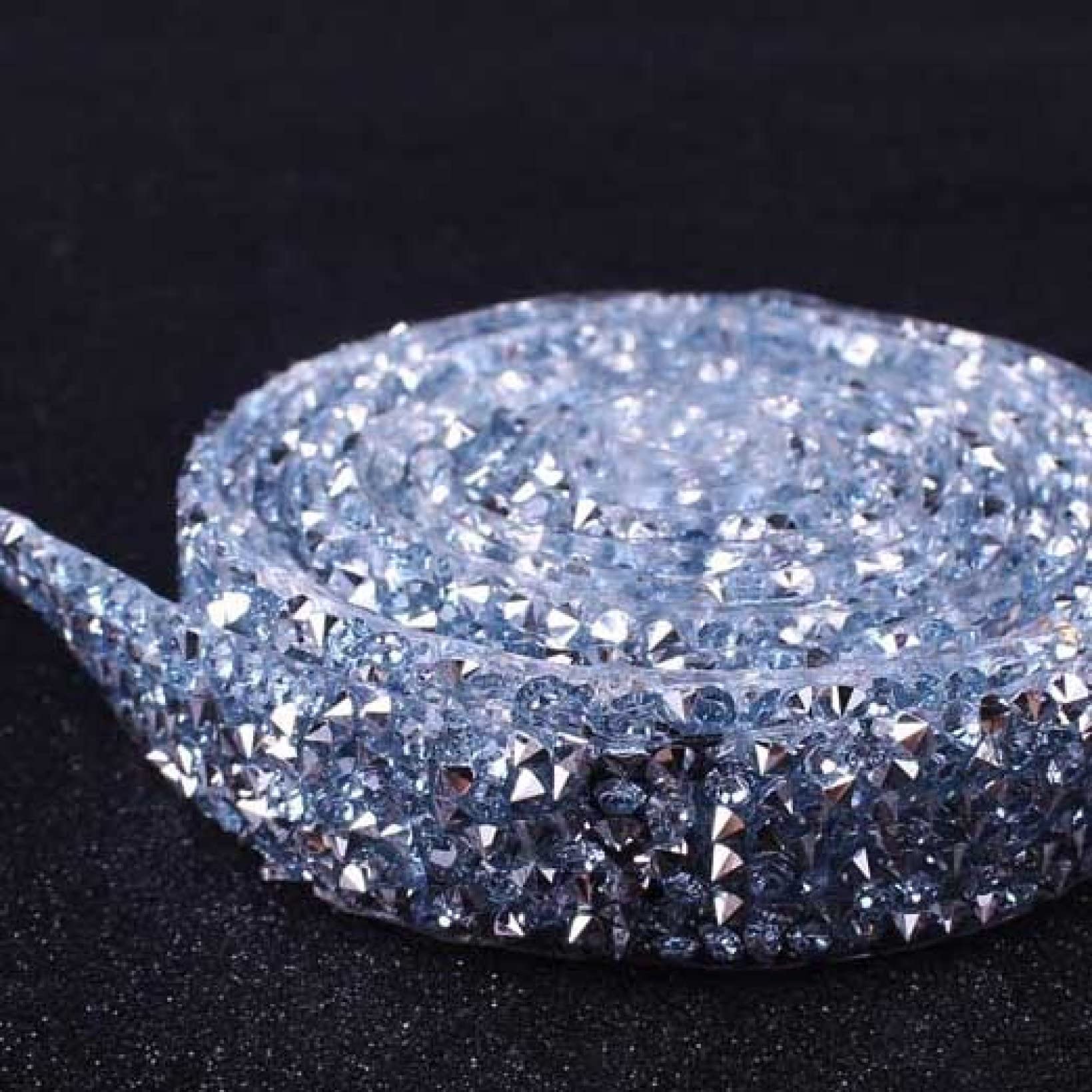ACiyD 1 Yard Strasskette Glaskristall Glitzerkleid Strassband Kristalle Trim Handwerk Dekoration Band Hochzeit (Color : Black-ZD0014, Size : 1.5 cm Wide) (Gray zd0013)