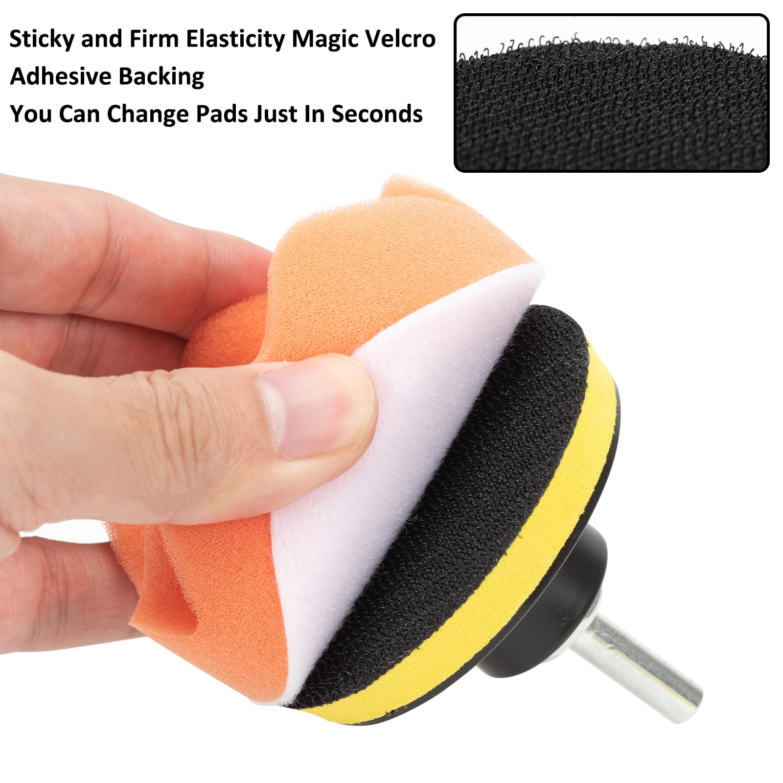 Pad Polissage SPTA 34Pcs Éponge De Polissage Auto Polisseuse Voiture Kit Avec M14 Drill Kit D'Adaptateur Kit Polish Voiture Carrosserie