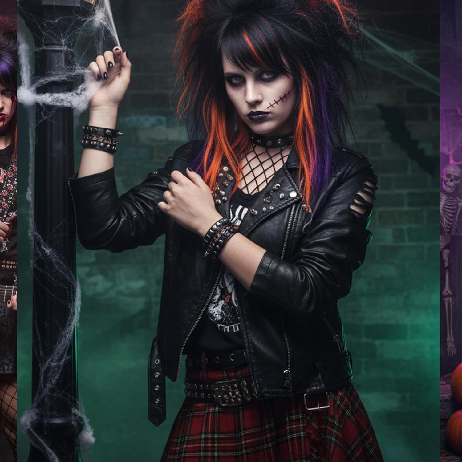 Bremorou Spiked Bracelet Set 3 Piece Punk Rock Studded Leather Cuff Bracelets Goth Jewelry Accessories For Cool Rocker Skater Biker Men & Women Adjustable Black Studded Arm Bands Wristband - Image 7