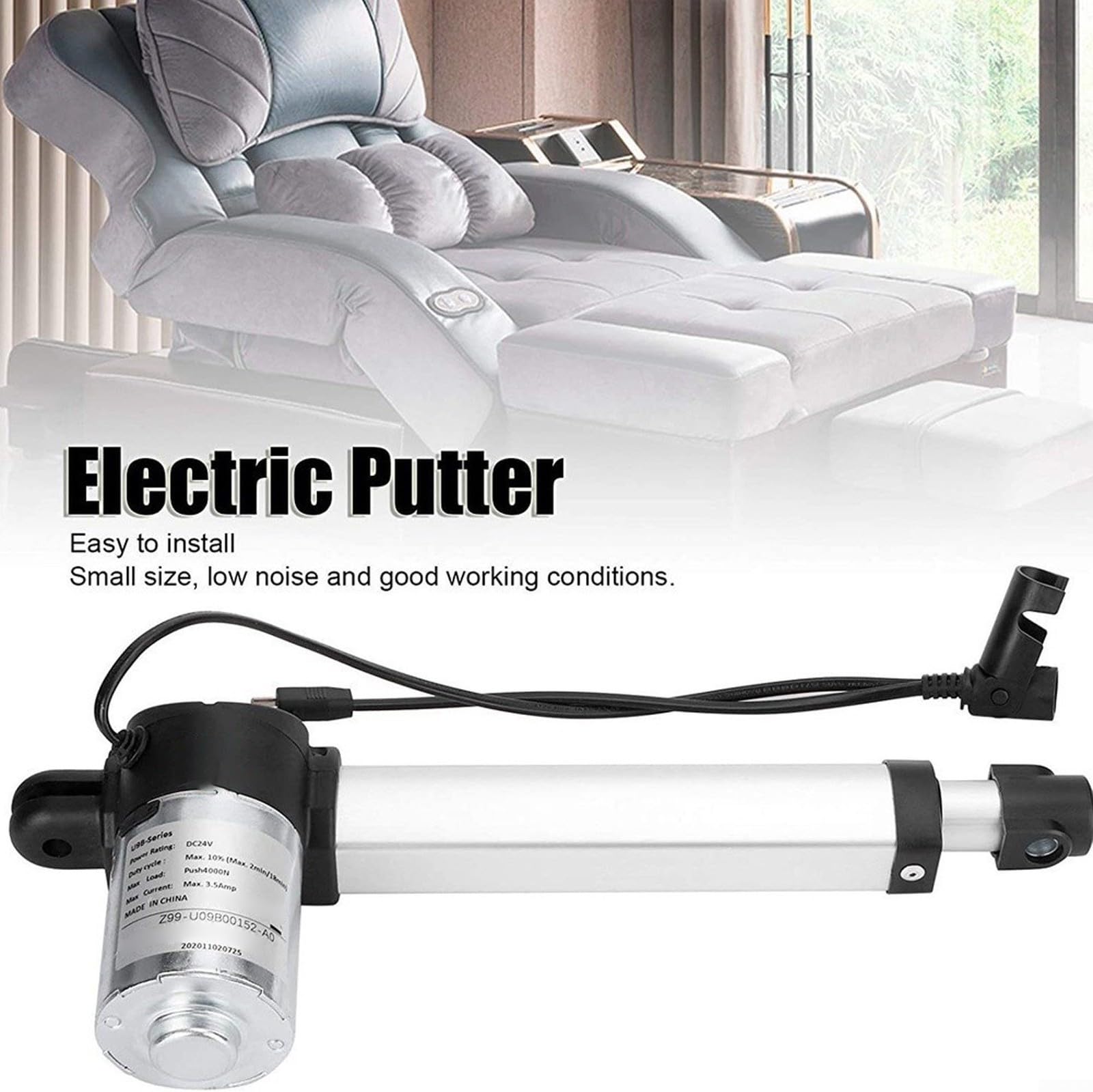 Attuatore di movimento lineare DC29V 1000N Force per ascensori elettrici per mobili, costruzione in alluminio, azionamento silenzioso (333 mm)
