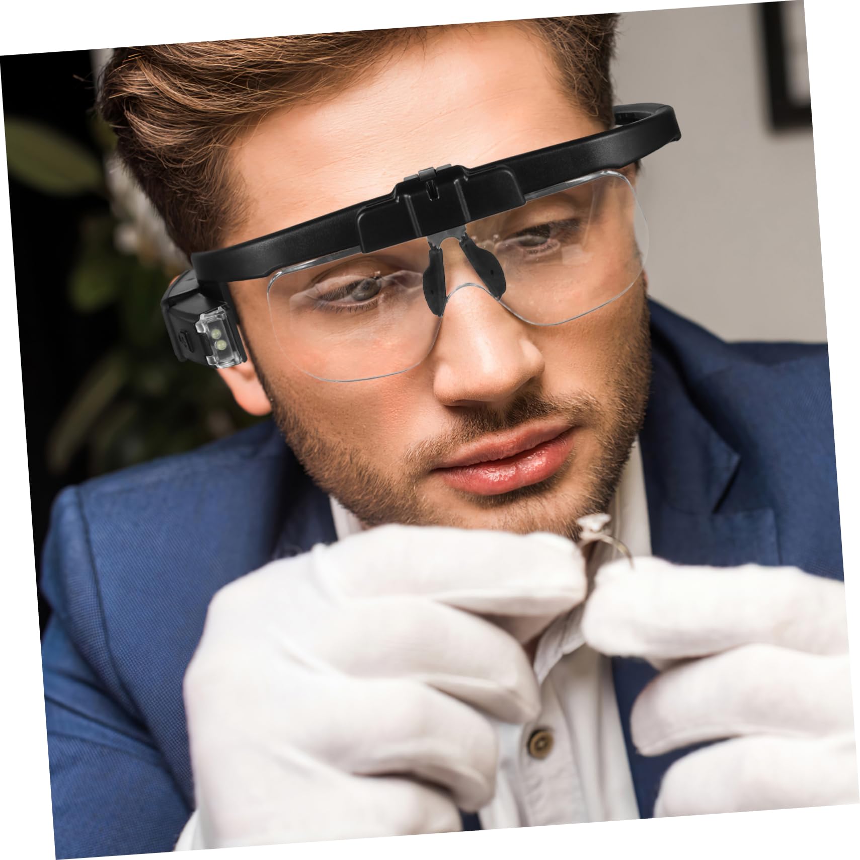 Hemobllo Ingrandimento Con Luce Led Occhiali Ingrandenti Per e Lavoro Precisione Hands