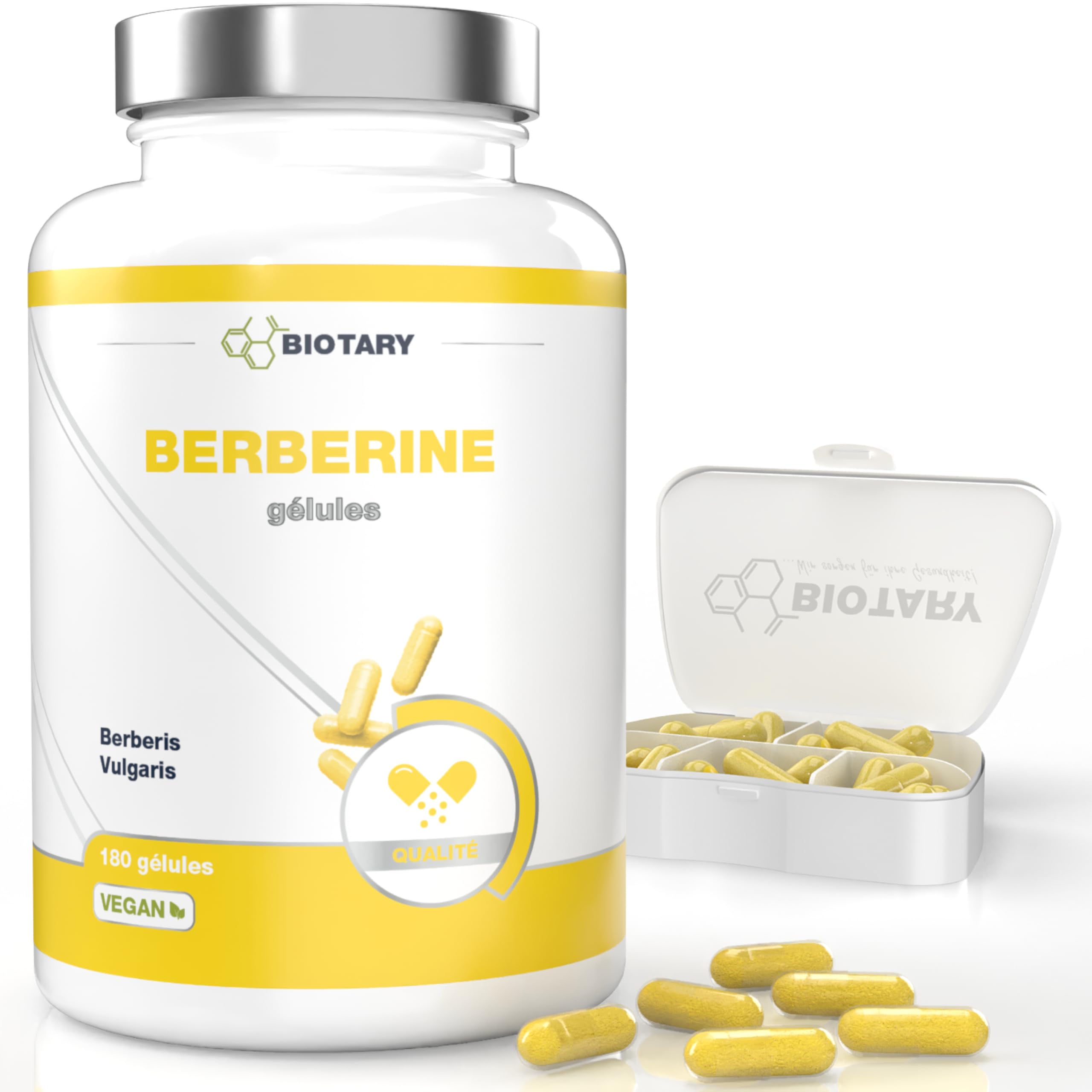 Berbérine 180 gélules 1000 mg extrait Berberis vulgaris 97% 100% végan | Dose jo