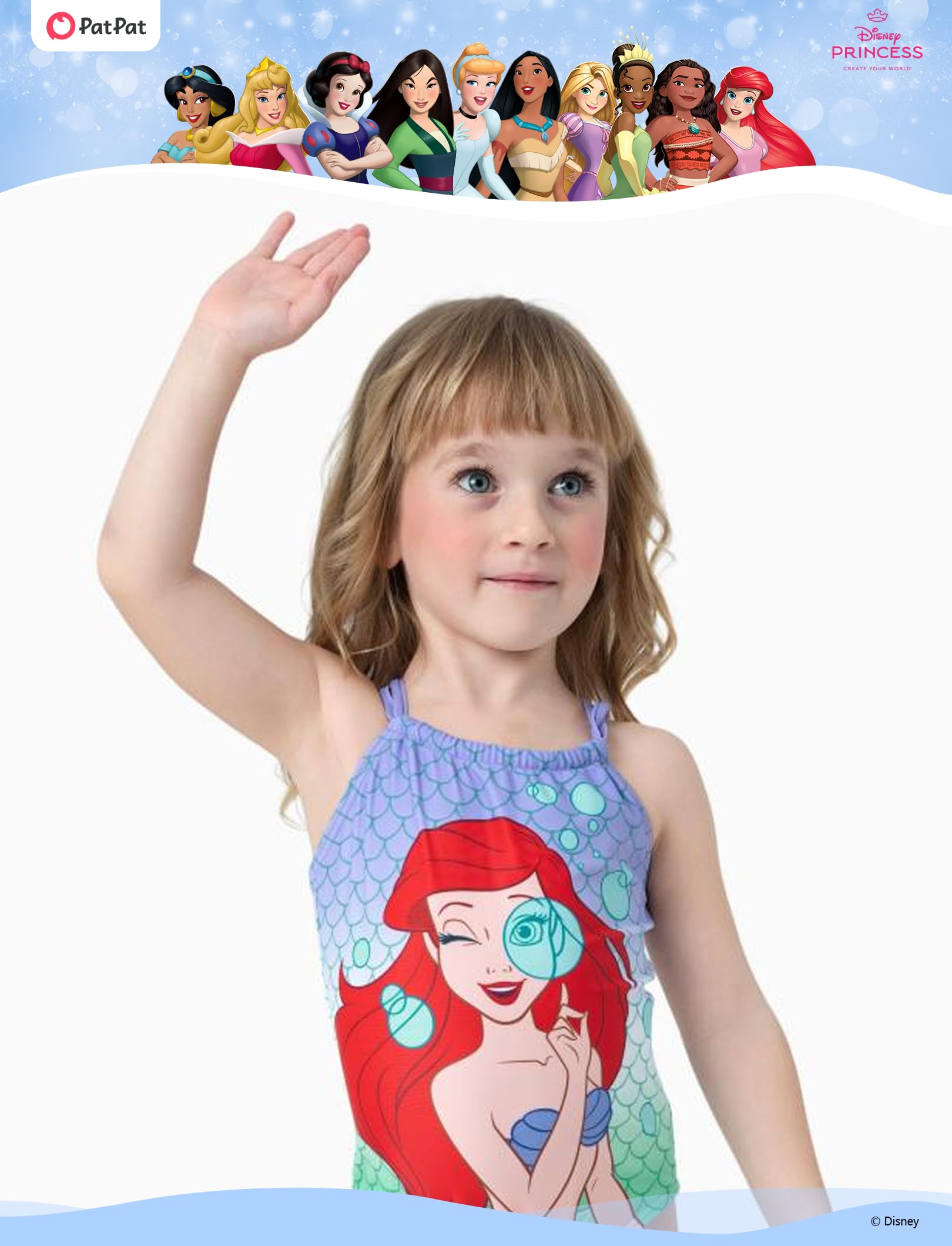 Disney Maillots de bain une pièce pour filles UPF 50+ 2-9 ans