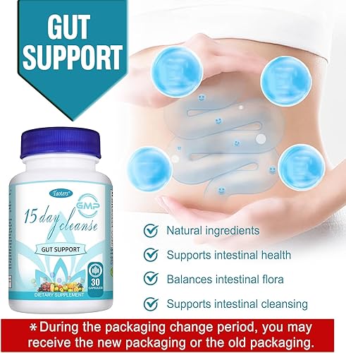 Miniatura 6 de 15 días de limpieza intestinal 1 paquete  Escoba de colon, suplemento de desintoxicación con Senna, Cascara Sagrada y cáscara de psyllium, para