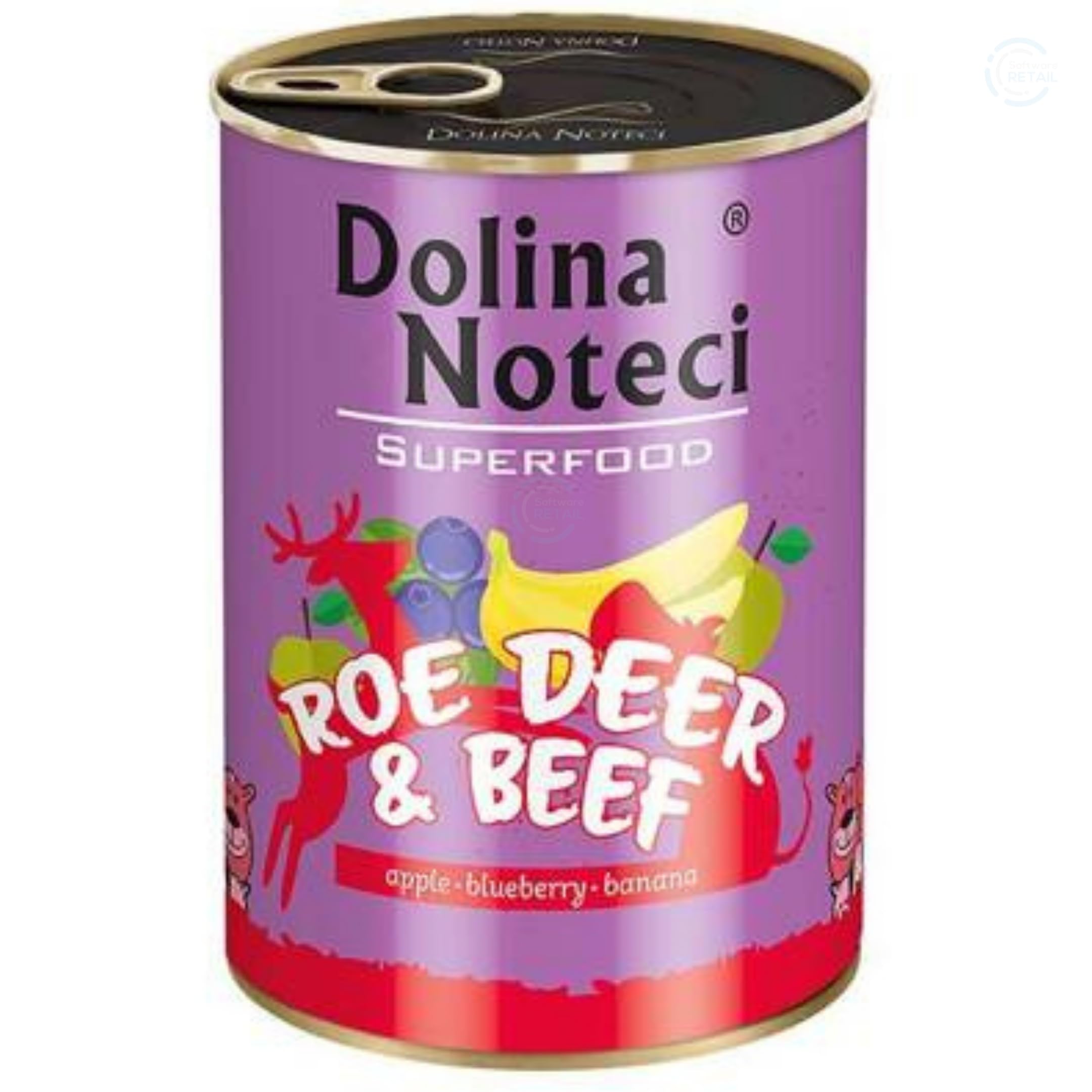 Dolina Noteci Premium Superfood Wet Dog Food with Roe Deer & Beef, Grain-Free High Protein (400g)