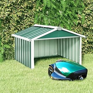 Home & Garden,Furniture-Garden Robot cortacésped cobertizo 92 x 97 x 63 cm acero galvanizado verde